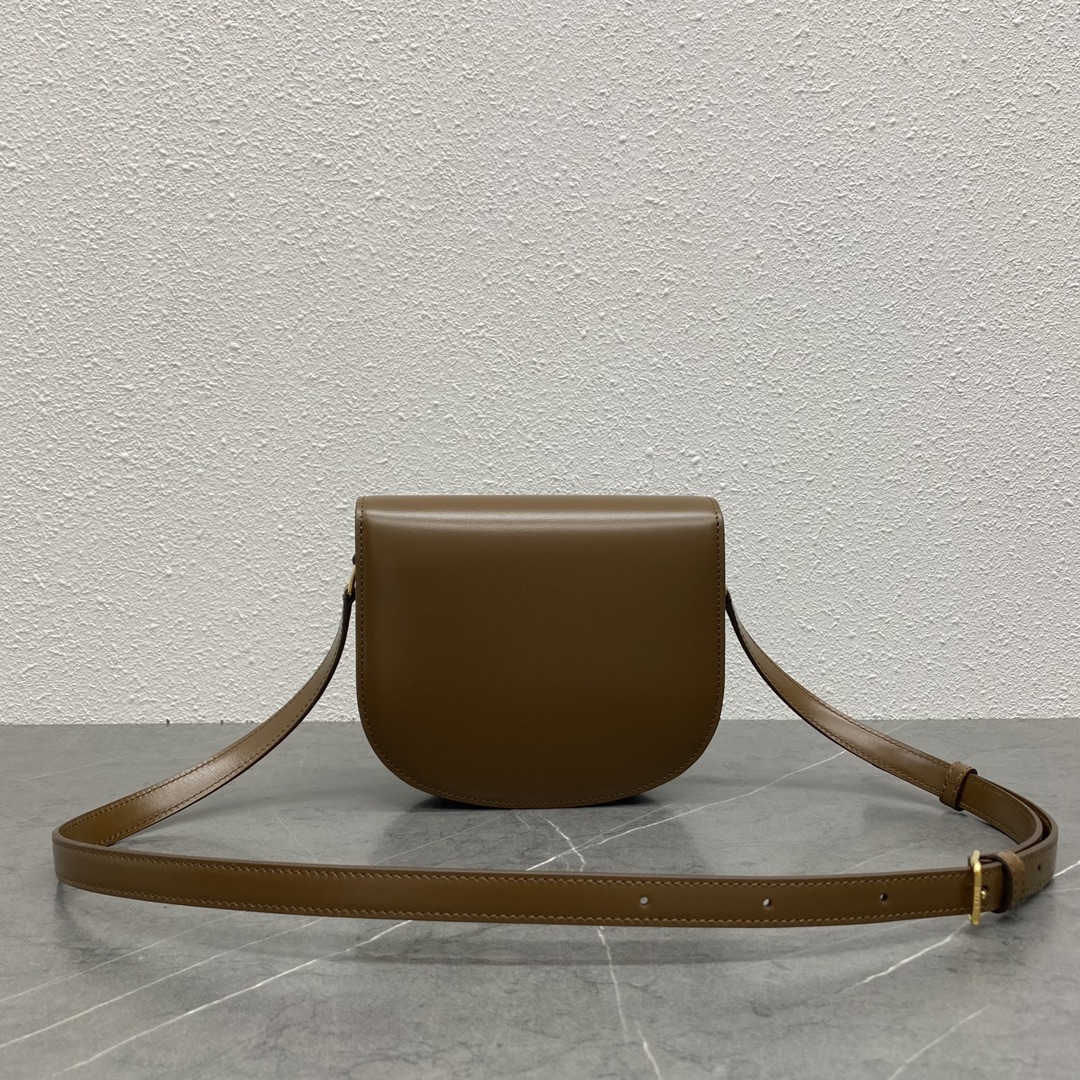 Celine Besace Clea Shoulder Bag In Shiny Calfskin Brown 110413